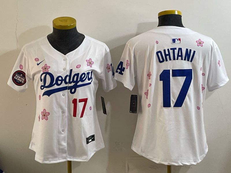 Women Nike 2026 Los Angeles Dodgers #17 Ohtani Sakura Edition Game MLB Jersey 03